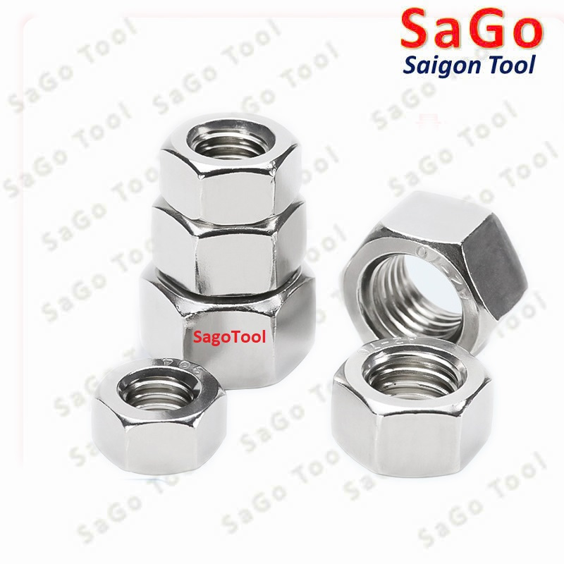 Đai Ốc inox 304 ren mịn, Tán Ecu ren nhuyễn Dùng Cho Bulong M4, M5, M6, M8, M10, M12, M16, M18, M20 - Ảnh 3