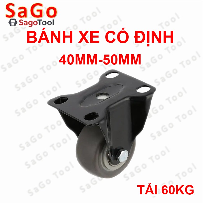 Bánh xe đẩy loại cố định 40mm 50mm, bánh xe đẩy hàng chịu tải nhẹ - Ảnh 5