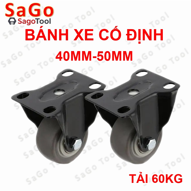 Bánh xe đẩy loại cố định 40mm 50mm, bánh xe đẩy hàng chịu tải nhẹ - Ảnh 6