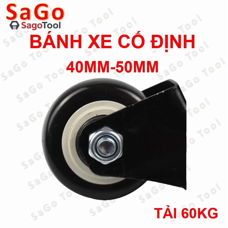 Bánh xe đẩy loại cố định 40mm 50mm, bánh xe đẩy hàng chịu tải nhẹ - Ảnh 7