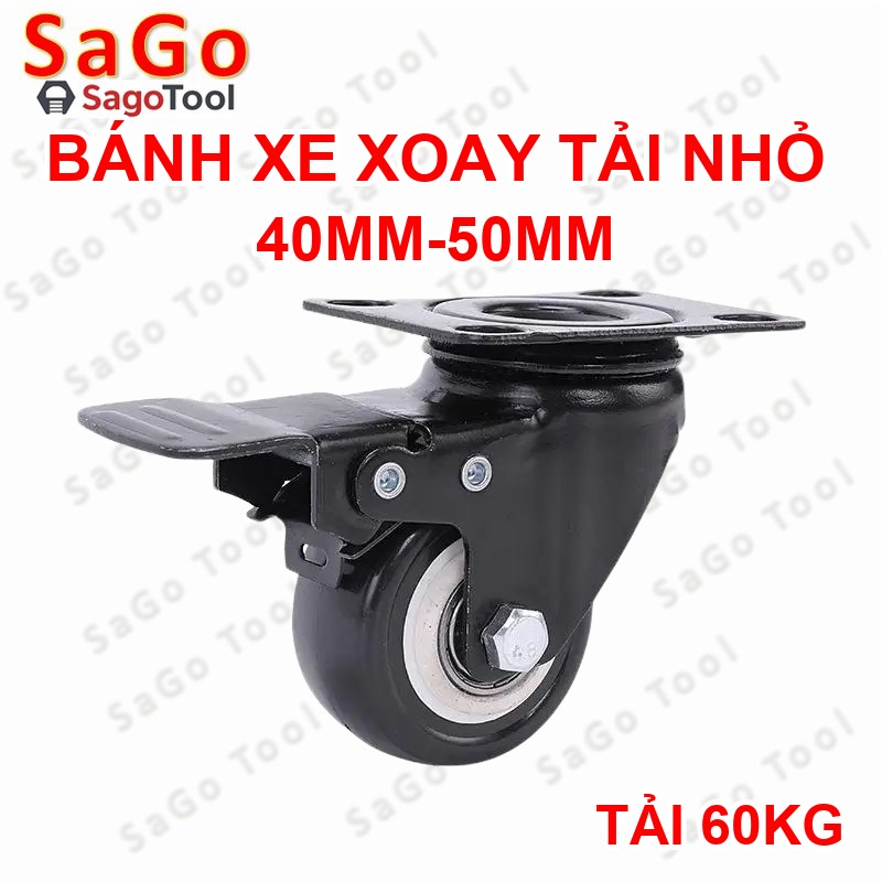Bánh xe đẩy, bánh xe cao su đẩy hàng loại xoay 360 chịu tải nhẹ - Ảnh 5