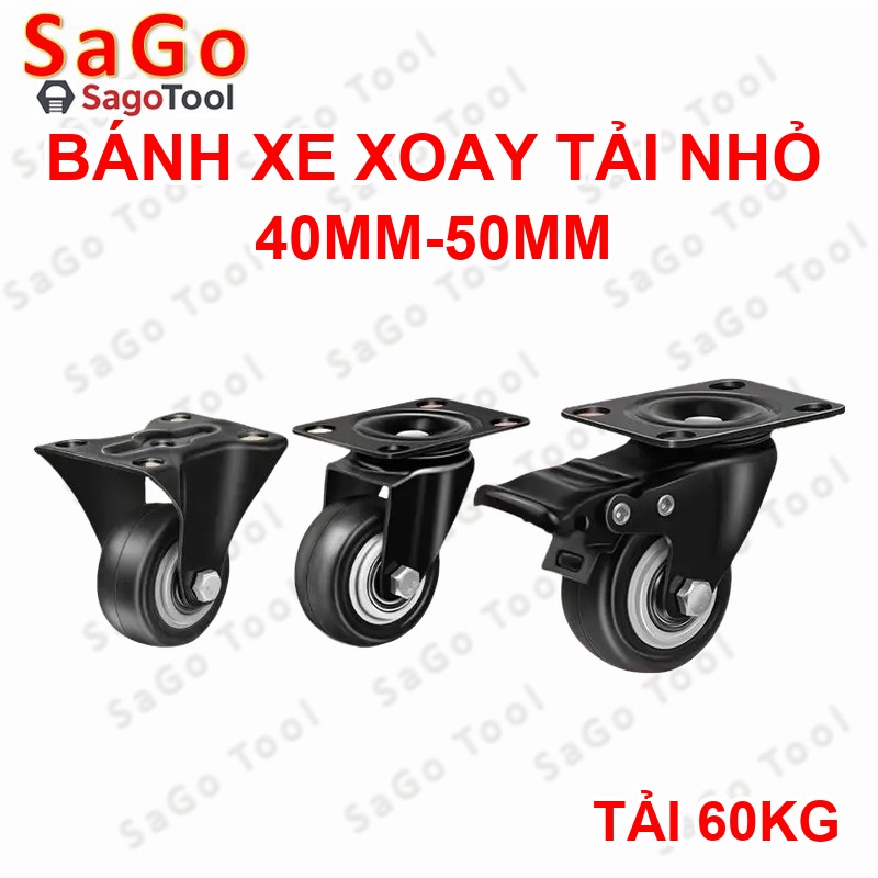 Bánh xe đẩy, bánh xe cao su đẩy hàng loại xoay 360 chịu tải nhẹ - Ảnh 6