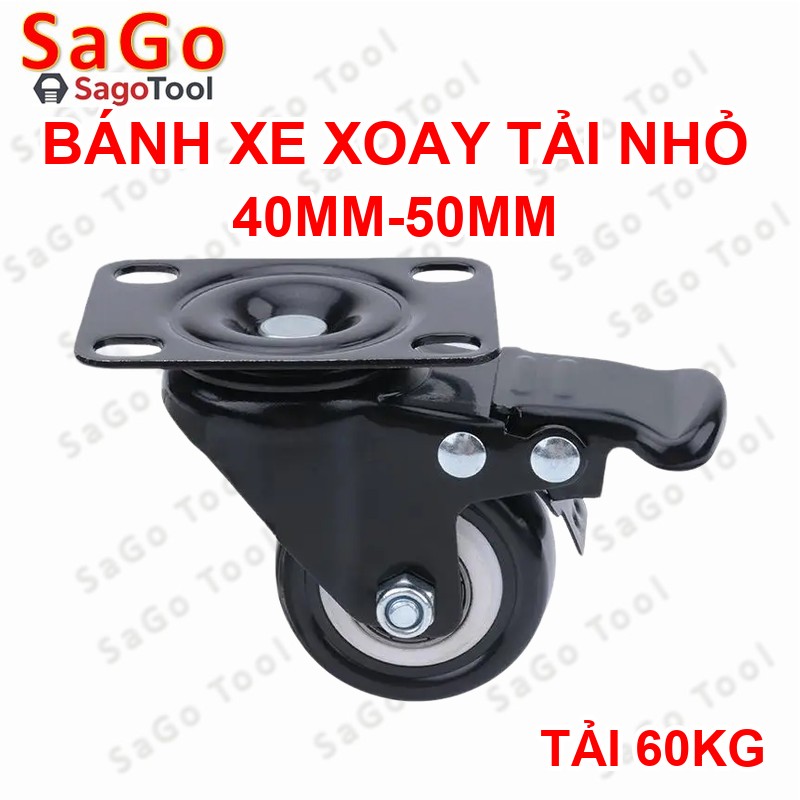 Bánh xe đẩy, bánh xe cao su đẩy hàng loại xoay 360 chịu tải nhẹ - Ảnh 7