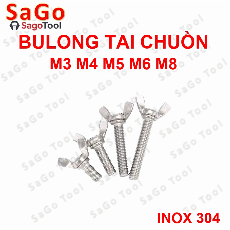 Bulong tai hồng inox 304 M3 M4 M5 M6 M8 M10 Bu lông cánh chuồn (2-3 con) - Ảnh 10
