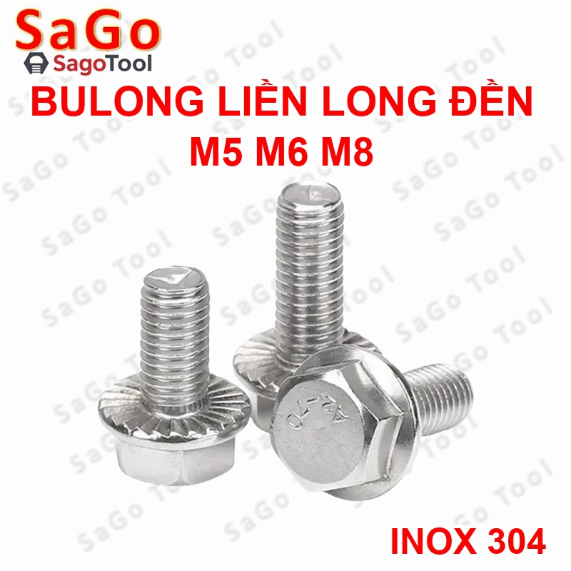 Bulong liền long đền INOX 304 - Ốc inox chống tháo M5 M6 M8 - Ảnh 6
