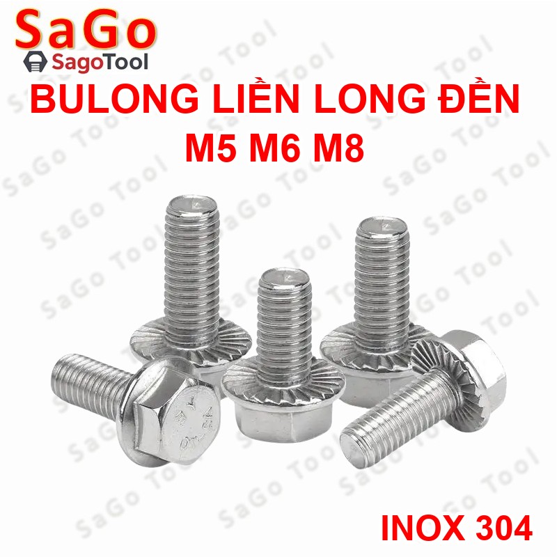 Bulong liền long đền INOX 304 - Ốc inox chống tháo M5 M6 M8 - Ảnh 5