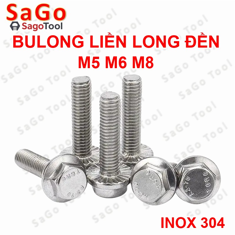 Bulong liền long đền INOX 304 - Ốc inox chống tháo M5 M6 M8 - Ảnh 4