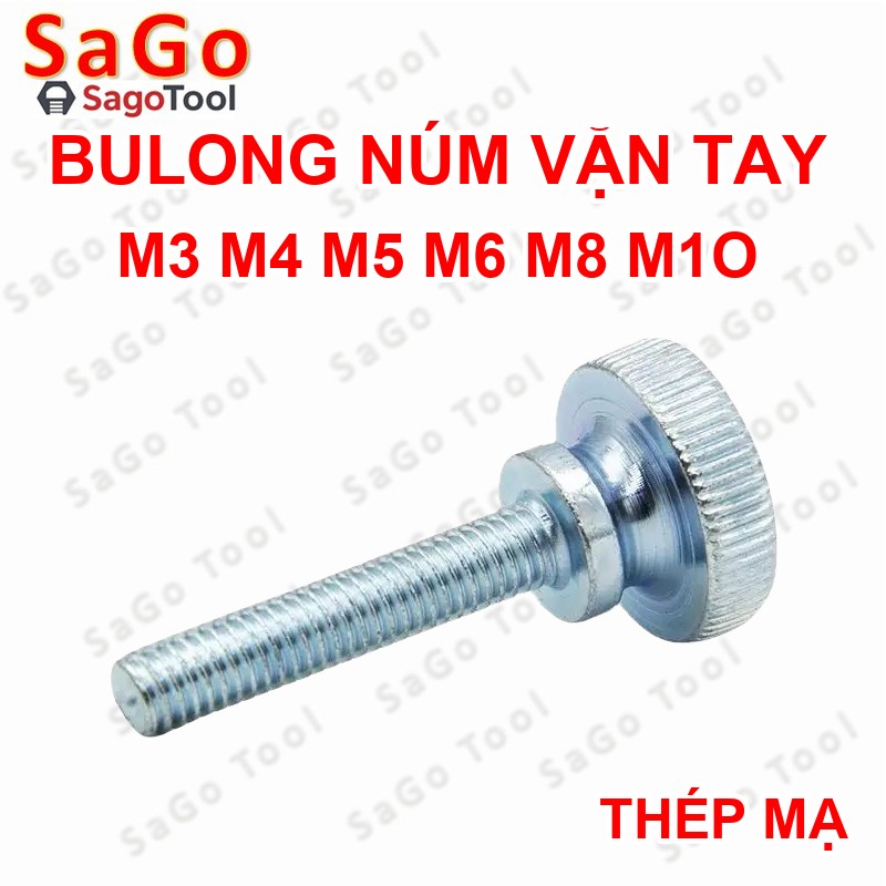 Núm vặn ren ngoài thép, bu lông vặn tay thép size M3 M4 M5 M6 M8 M10 - Ảnh 2