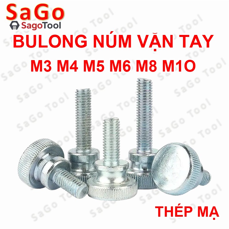 Núm vặn ren ngoài thép, bu lông vặn tay thép size M3 M4 M5 M6 M8 M10 - Ảnh 3