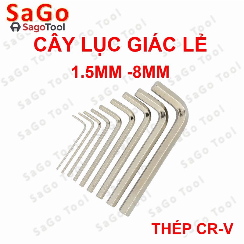 Cây lục giác, bộ lục lăng 6 cạnh mở ốc lục giác size 1.5mm 2mm 2.5mm 3mm 4mm 5mm 6mm 8mm - Ảnh 4