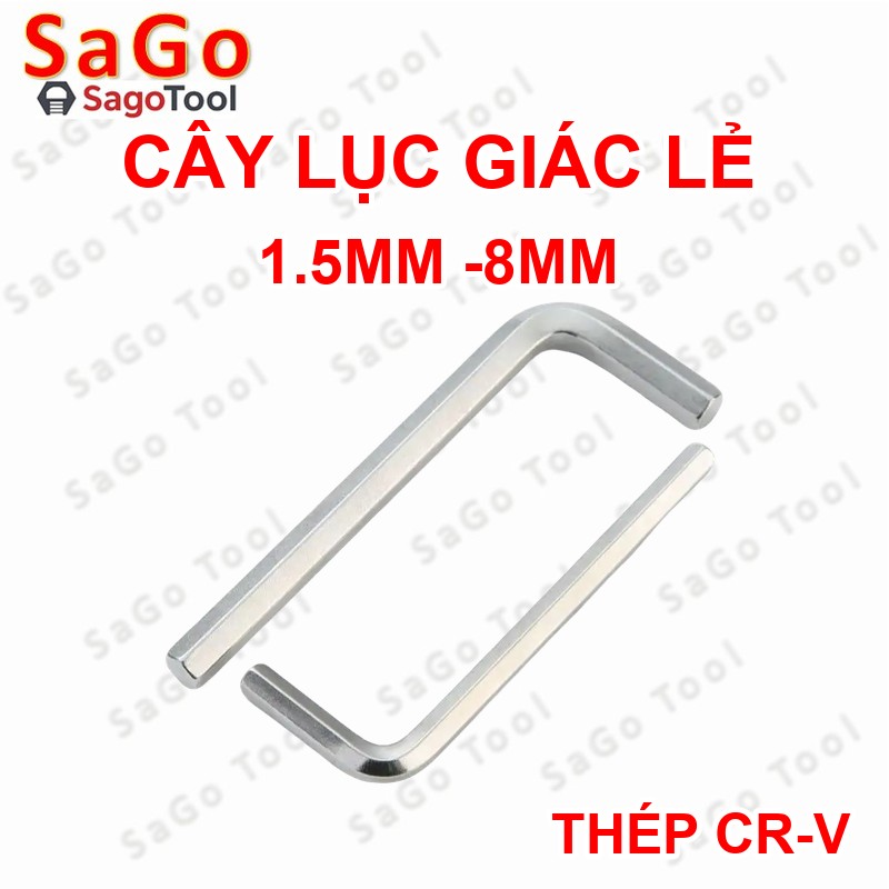 Cây lục giác, bộ lục lăng 6 cạnh mở ốc lục giác size 1.5mm 2mm 2.5mm 3mm 4mm 5mm 6mm 8mm - Ảnh 3