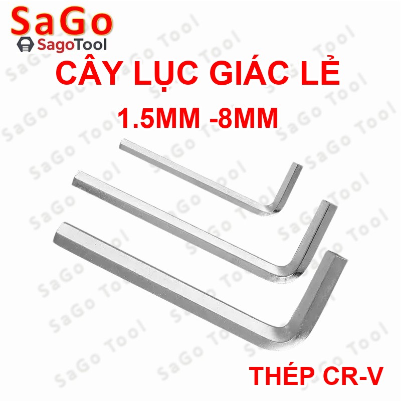 Cây lục giác, bộ lục lăng 6 cạnh mở ốc lục giác size 1.5mm 2mm 2.5mm 3mm 4mm 5mm 6mm 8mm - Ảnh 2