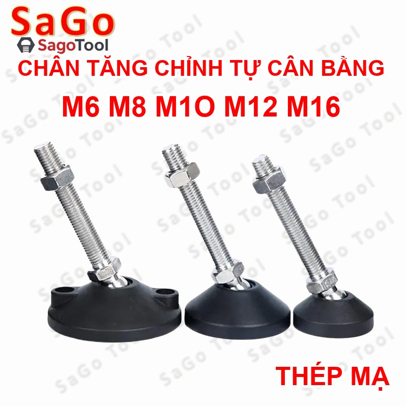 Chân tăng chỉnh tự cân bằng Thép Mạ Niken M8 M10 M12 M16 - Ảnh 5