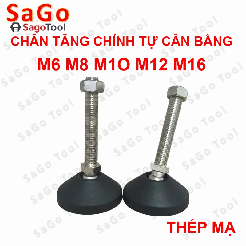 Chân tăng chỉnh tự cân bằng Thép Mạ Niken M8 M10 M12 M16 - Ảnh 4
