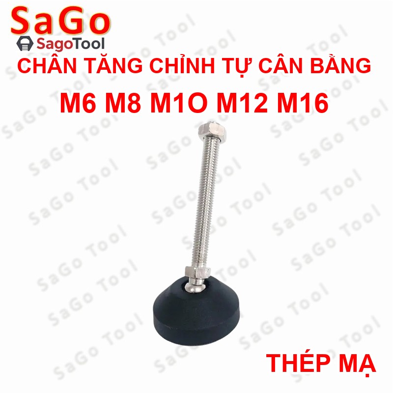 Chân tăng chỉnh tự cân bằng Thép Mạ Niken M8 M10 M12 M16 - Ảnh 3
