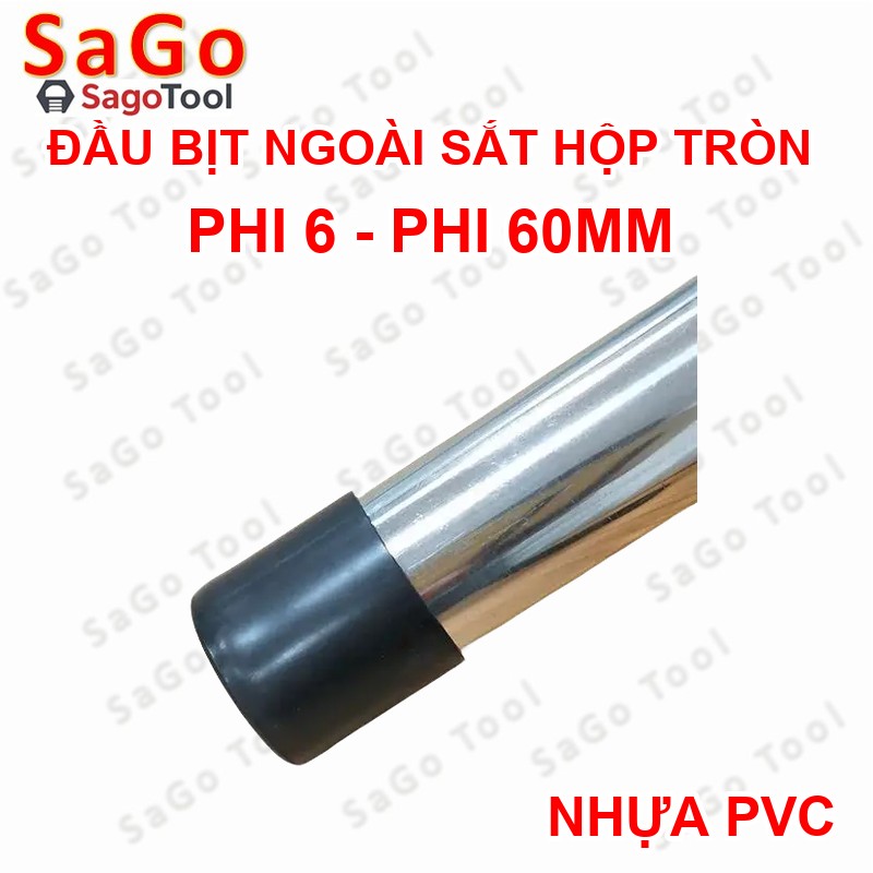 Đầu bịt ngoài ống sắt hộp, đầu bịt chân bàn ghế loại tròn nhiều kích thước phi 6 - phi 60mm (5 cái) - Ảnh 6