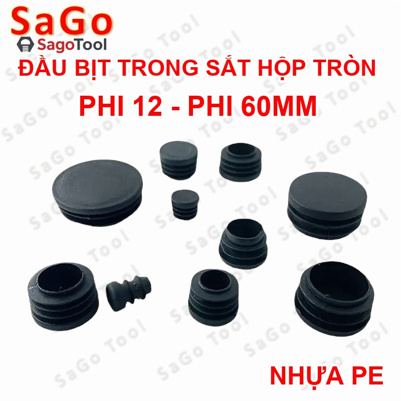 Đầu bịt trong ống sắt hộp, đầu bịt chân bàn ghế loại tròn nhiều kích thước phi 12 - phi 60mm - Ảnh 5