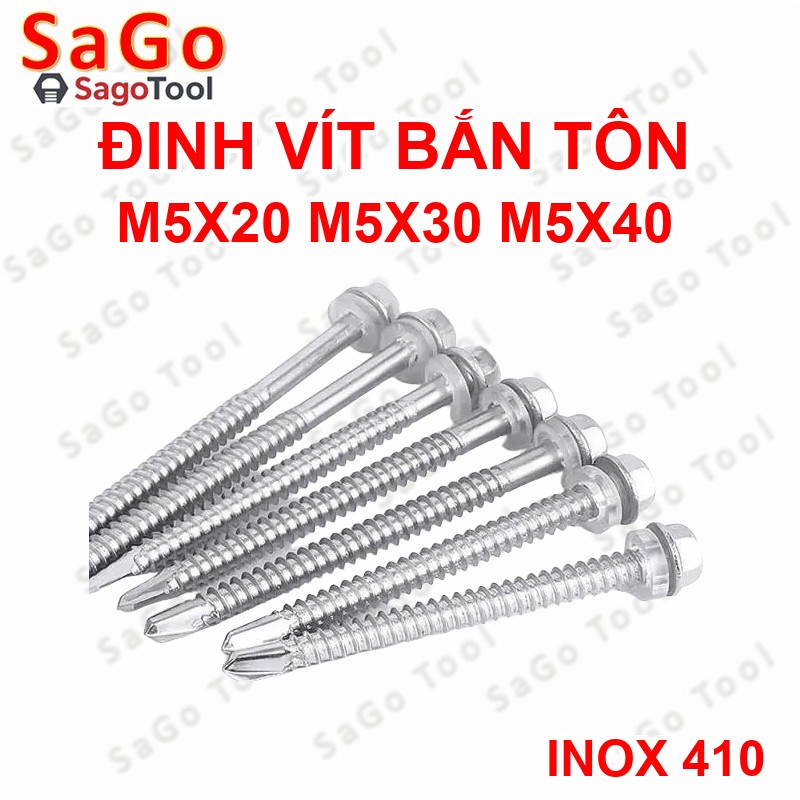 Đinh vít bắn tôn inox 410 size M5 - Ảnh 6