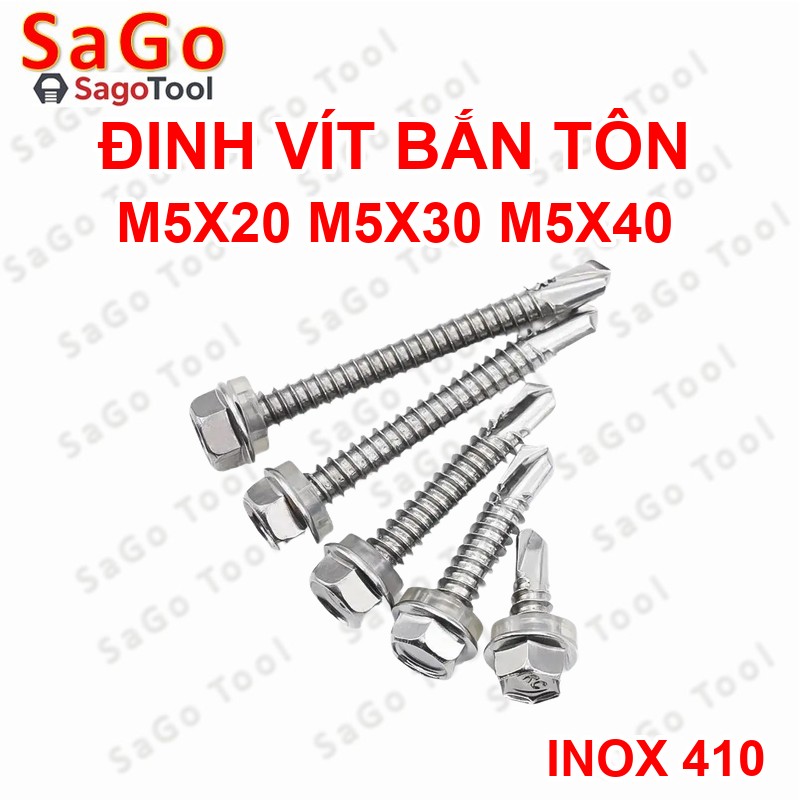 Đinh vít bắn tôn inox 410 size M5 - Ảnh 5