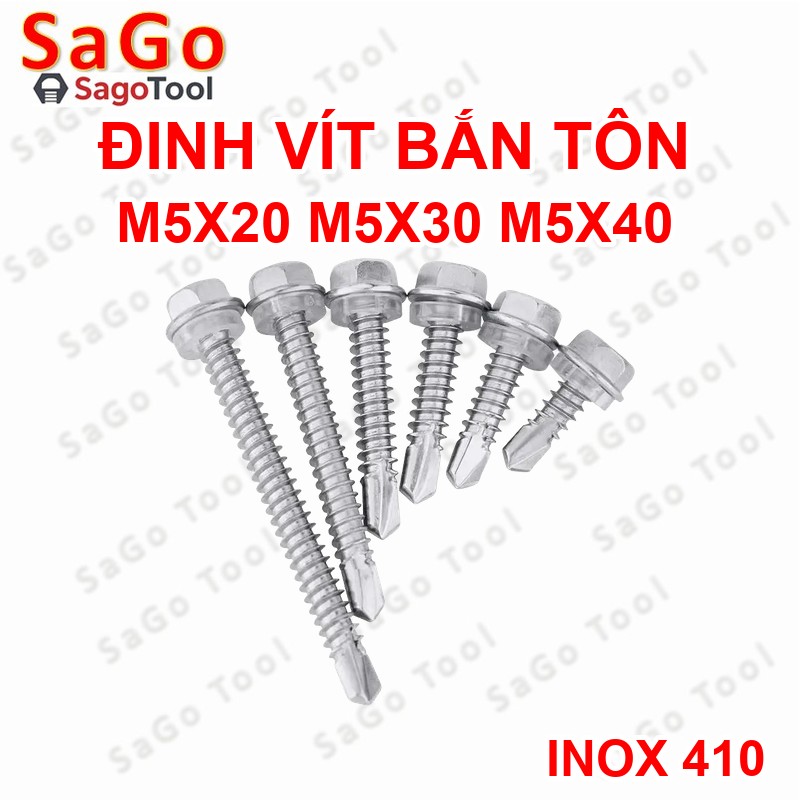 Đinh vít bắn tôn inox 410 size M5 - Ảnh 4