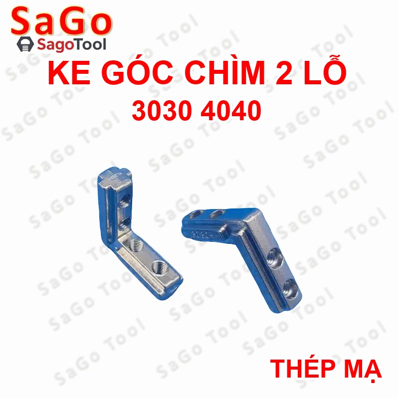 Ke góc vuông chìm 2 lỗ cho nhôm định hình 3030 4040 ren M5 M6 - Ảnh 2