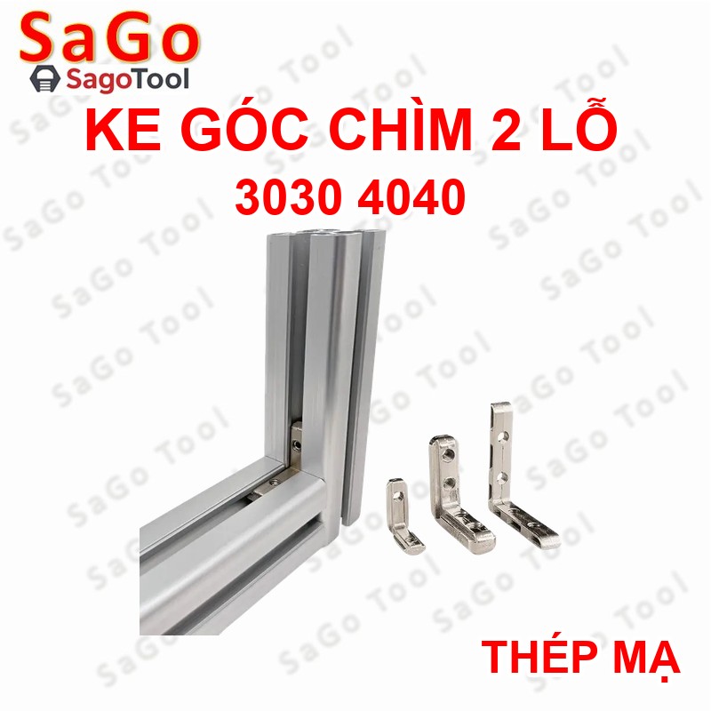 Ke góc vuông chìm 2 lỗ cho nhôm định hình 3030 4040 ren M5 M6 - Ảnh 3