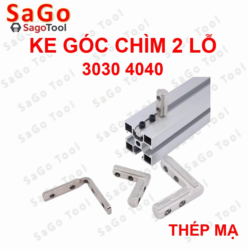 Ke góc vuông chìm 2 lỗ cho nhôm định hình 3030 4040 ren M5 M6 - Ảnh 5