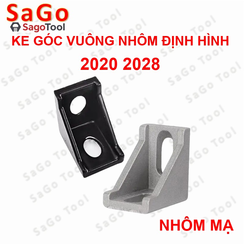 Ke góc vuông nhôm định hình size 2020, 2028 màu đen, màu bạc (2 cái) - Ảnh 2