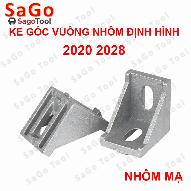 Ke góc vuông nhôm định hình size 2020, 2028 màu đen, màu bạc (2 cái) - Ảnh 3