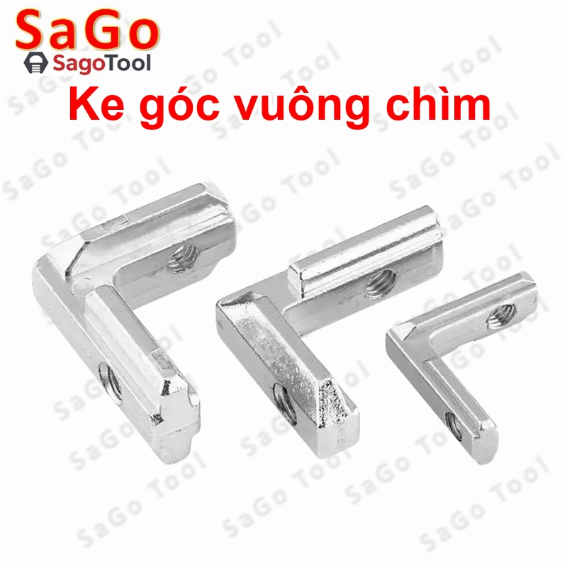 Ke góc vuông chìm cho nhôm định hình 2020 3030 4040 ren M5 M6 - Ảnh 3