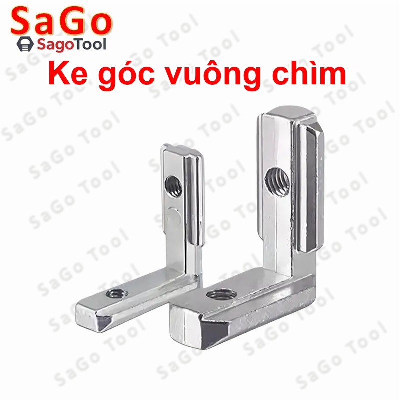 Ke góc vuông chìm cho nhôm định hình 2020 3030 4040 ren M5 M6 - Ảnh 2