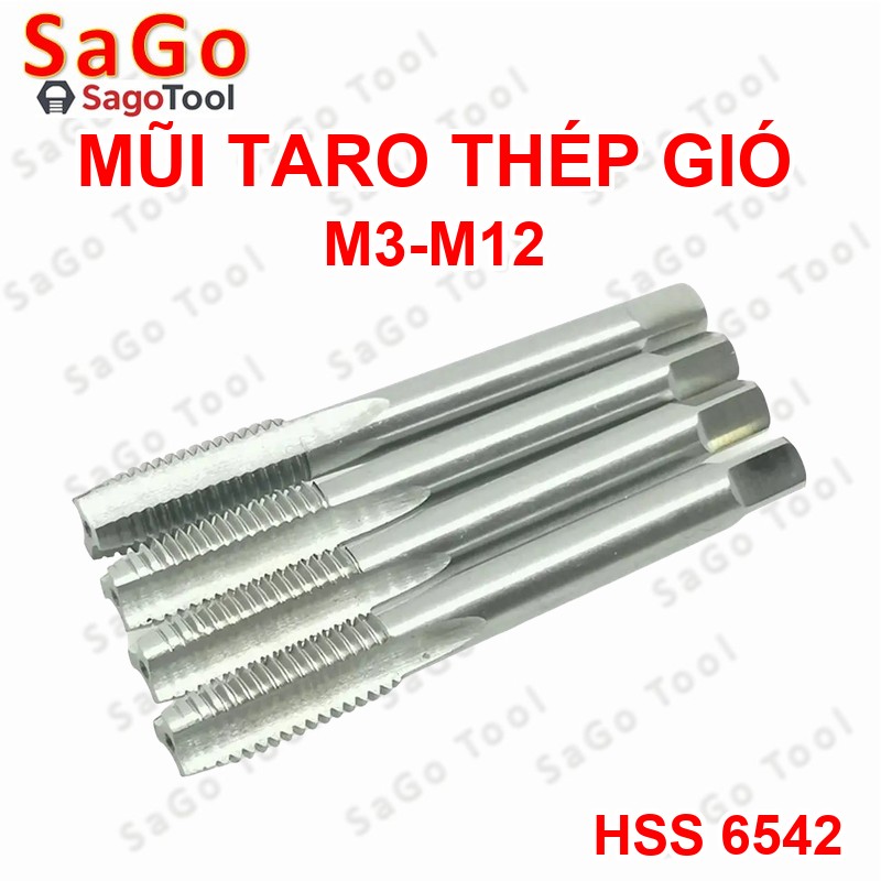 Mũi taro thẳng thép gió HSS 6542 | Taro ren trong M3–M12 chính xác, sắc bén - Ảnh 2