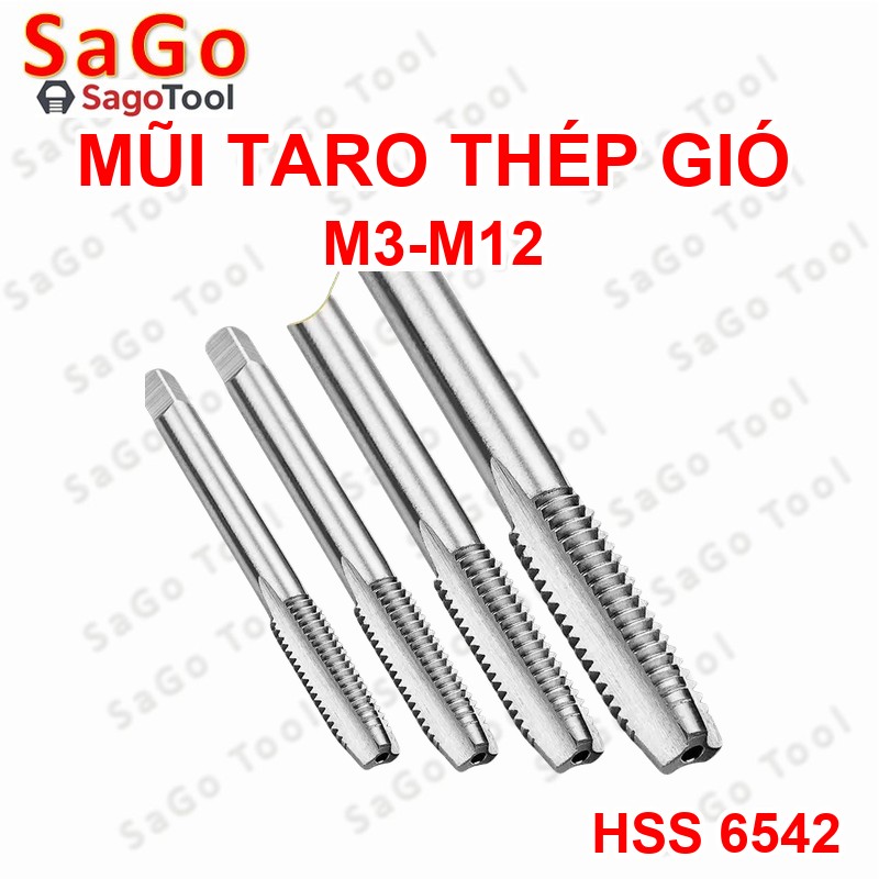 Mũi taro thẳng thép gió HSS 6542 | Taro ren trong M3–M12 chính xác, sắc bén - Ảnh 5