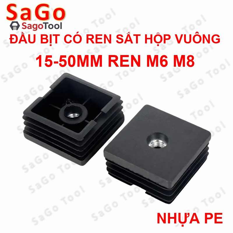 Nắp chụp sắt hộp, đầu bịt chân bàn ghế loại nhựa có ren nhiều kích thước - Ảnh 12