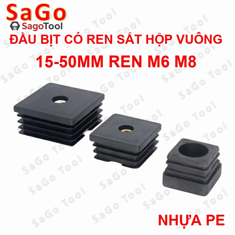 Nắp chụp sắt hộp, đầu bịt chân bàn ghế loại nhựa có ren nhiều kích thước - Ảnh 13