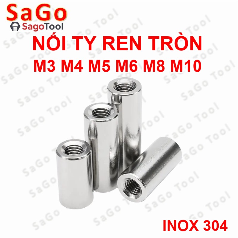 Ống nối ty ren inox - Nối ren INOX 304 M3 M4 M5 M6 M8 M10 loại tốt - Ảnh 12