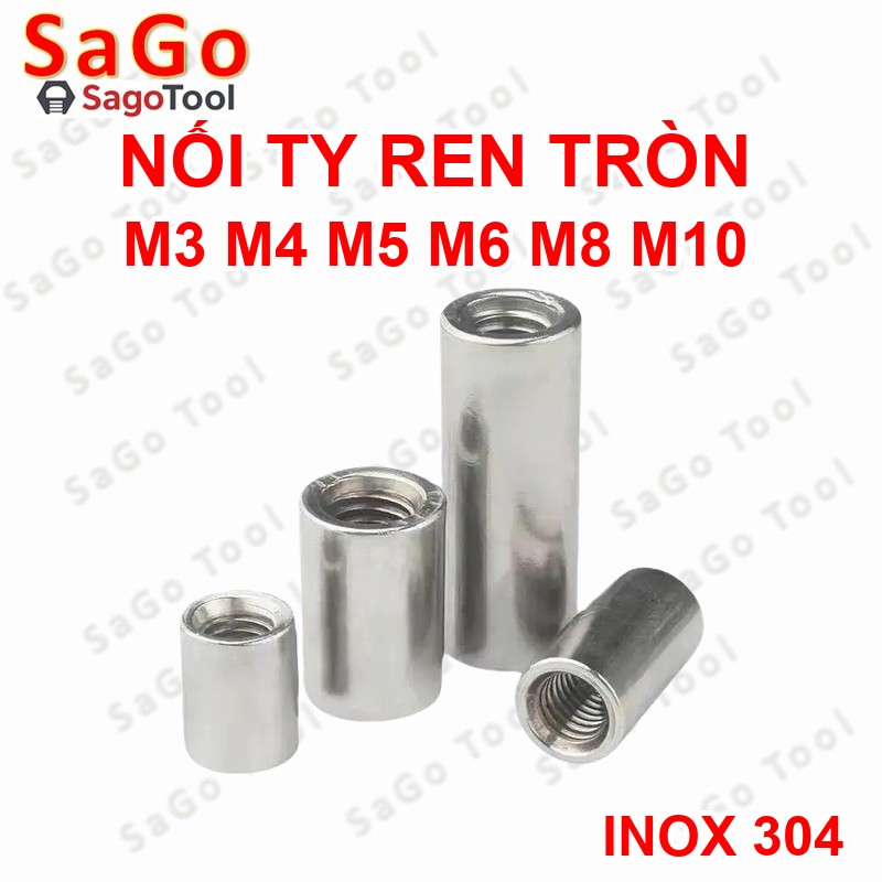 Ống nối ty ren inox - Nối ren INOX 304 M3 M4 M5 M6 M8 M10 loại tốt - Ảnh 14