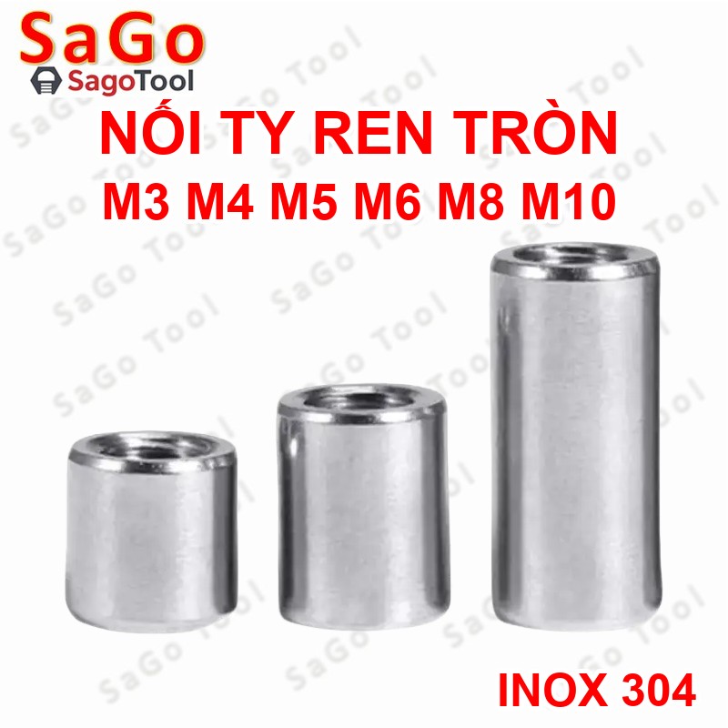 Ống nối ty ren inox - Nối ren INOX 304 M3 M4 M5 M6 M8 M10 loại tốt - Ảnh 15