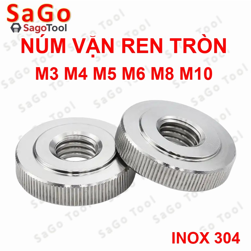 Núm vặn ren tròn inox 304 size M3 M4 M5 M6 M8 M10 loại tốt - Ảnh 10