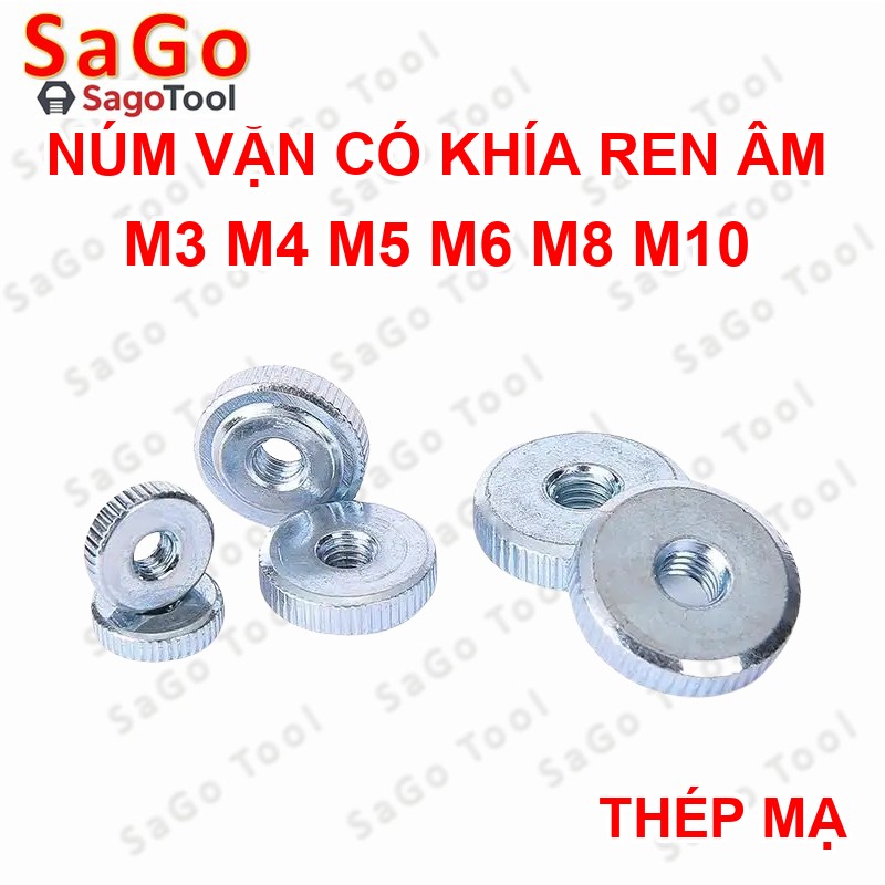 Núm vặn ren tròn bằng thép size M3 M4 M5 M6 M8 M10 - Ảnh 8