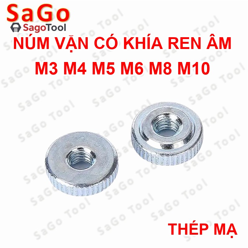 Núm vặn ren tròn bằng thép size M3 M4 M5 M6 M8 M10 - Ảnh 9
