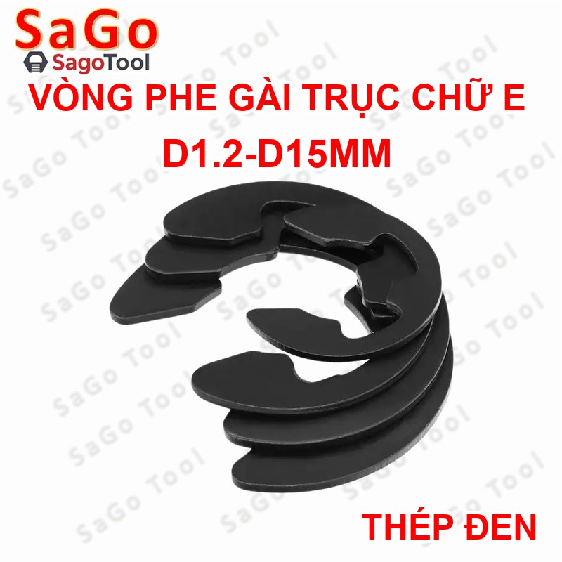 Phanh trục chữ e thép, phe gài trục chữ e size D1.5-D15 (10-40 cái) - Ảnh 2