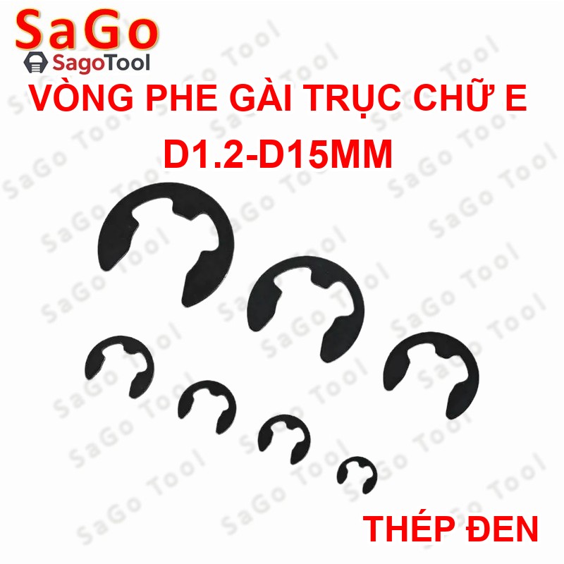 Phanh trục chữ e thép, phe gài trục chữ e size D1.5-D15 (10-40 cái) - Ảnh 4