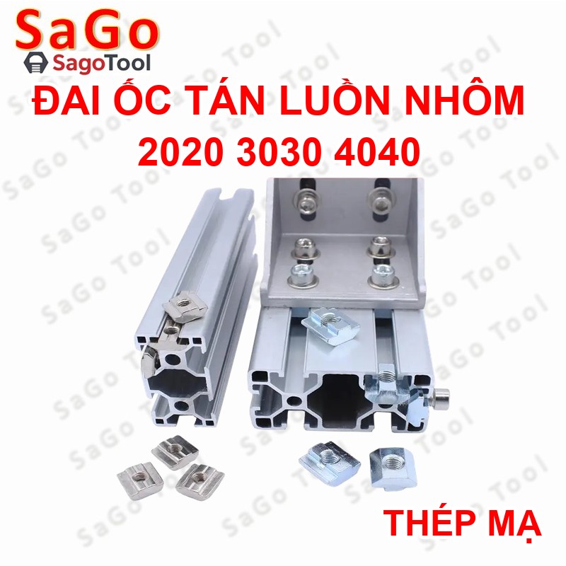 Tán chữ T, Đai ốc luồn nhôm định hình 2020 3030 4040 ren M4 M5 M6 M8 (10con) - Ảnh 4