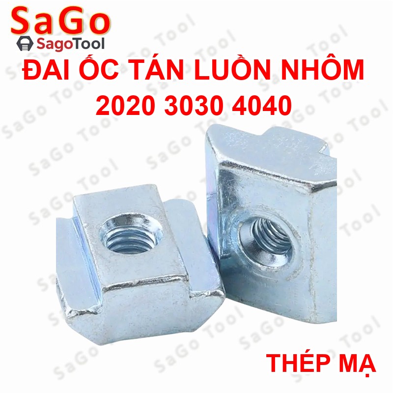 Tán chữ T, Đai ốc luồn nhôm định hình 2020 3030 4040 ren M4 M5 M6 M8 (10con) - Ảnh 3