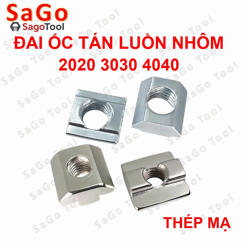 Tán chữ T, Đai ốc luồn nhôm định hình 2020 3030 4040 ren M4 M5 M6 M8 (10con) - Ảnh 2