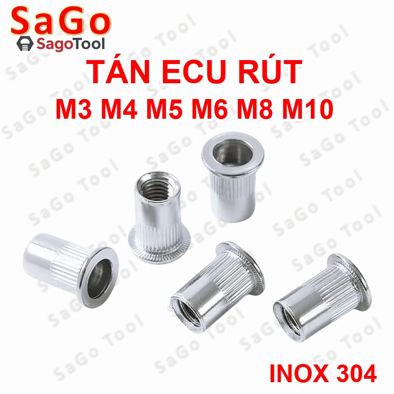 Tán ecu rút inox 304 size M3 M4 M5 M6 M8 M10 loại tốt - Ảnh 8