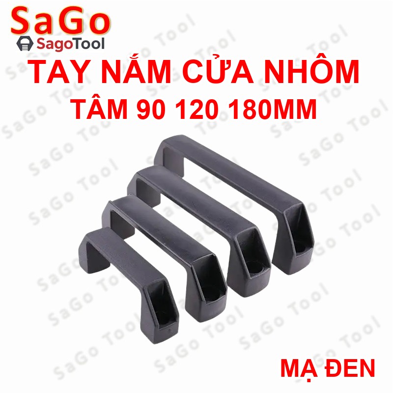 Tay nắm cửa bằng Nhôm mạ đen, tay cầm nhôm L90 L120 L180 - Ảnh 6