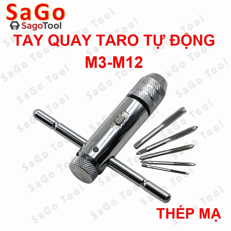 Tay quay taro tự động chữ T | Dụng cụ tạo ren trong M3–M12 | Đảo chiều linh hoạt - Ảnh 6