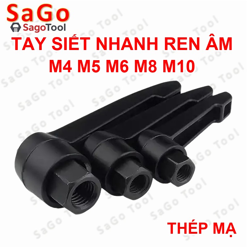 Tay siết định vị ren trong, Tay vặn nhanh, Tay siết nhanh Thép size M5 M6 M8 M10 - Ảnh 7